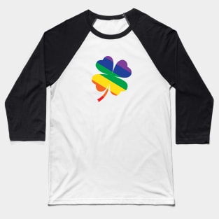 Rainbow St Patrick's Day Clover LGBTQ Gay Pride Baseball T-Shirt